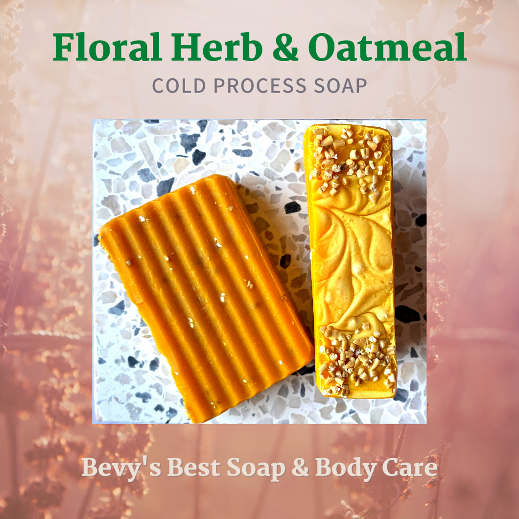 Artisan Floral & Herb Oatmeal Soap- Cold Process