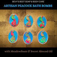 Artisan Peacock Bath Bombs- Hand Painted